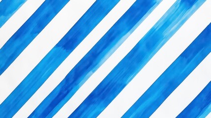 Obraz premium Blue and White Striped Background with Watercolor Texture Design
