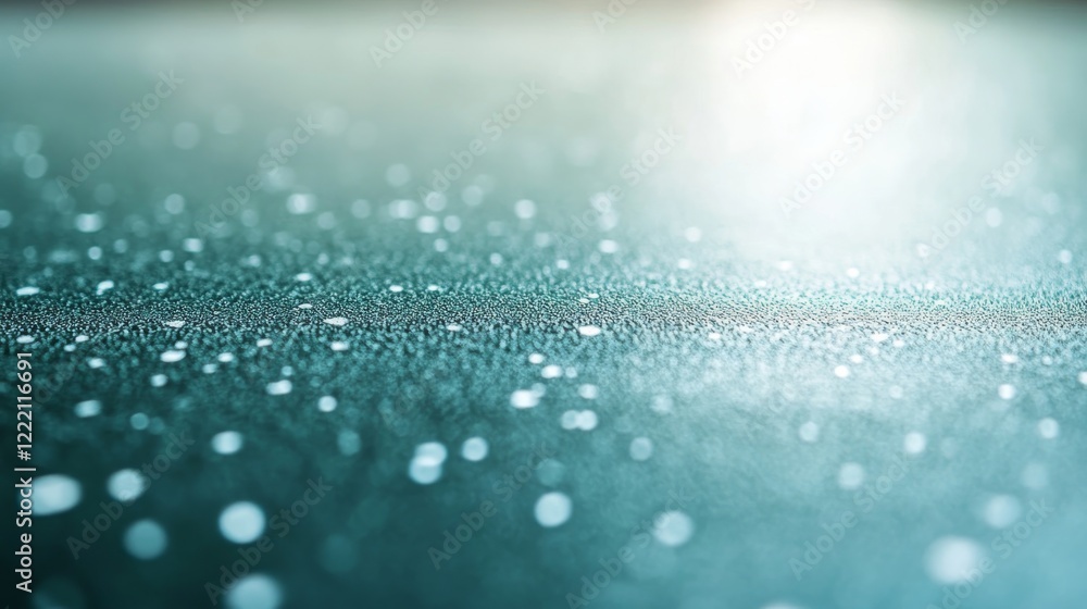 Poster Close-up view of a textured teal and emerald green background showcasing subtle shimmer and gradient transitions, perfect for design projects with copy space