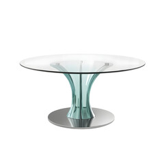 Modern Glass Coffee Table with Teal Base