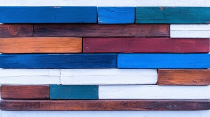 Rustic Colorful Wood Plank Background Texture