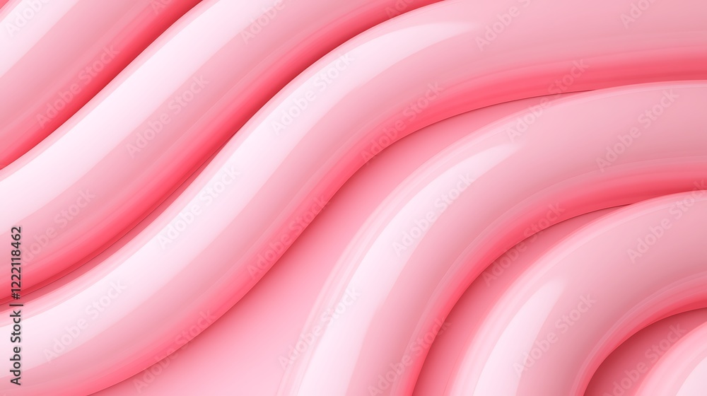 Poster abstract smooth pink waves with glossy finish and soft texture for background and design elements