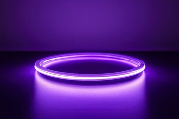 Neon Purple Glow Ring on a Dark Surface with Smooth Lighting Effect