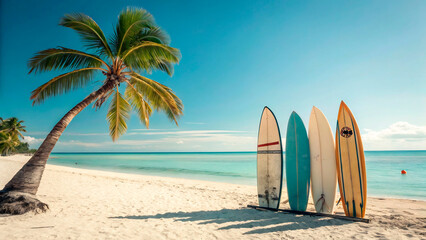 beach with palm trees