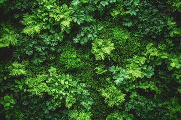 Fototapeta premium Lush green moss textures covering a vibrant forest floor showcasing intricate patterns and a rich ecosystem of nature complemented by delicate green leaves wallpaper in a serene environment