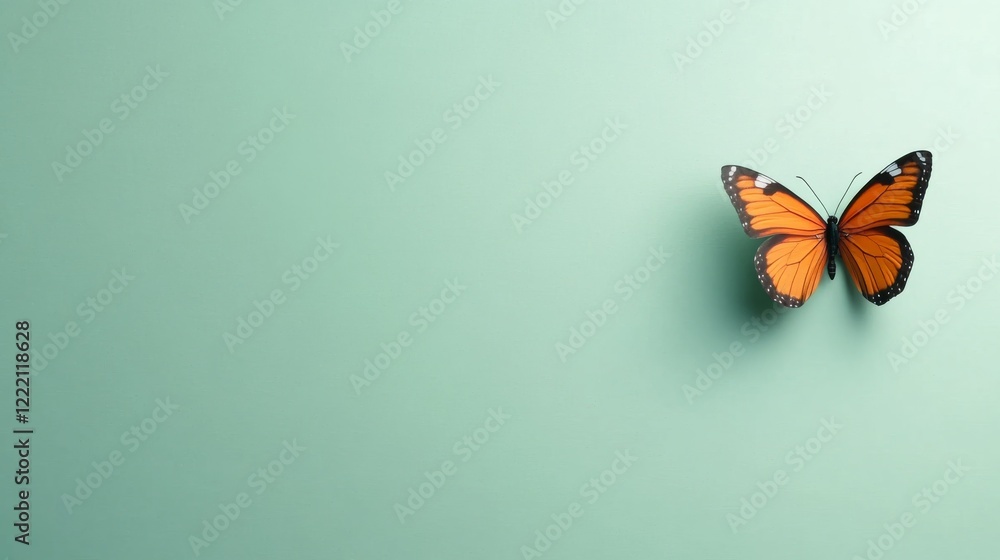 Poster a close-up view reveals a vibrant butterfly with detailed wing patterns, calmly resting against a so