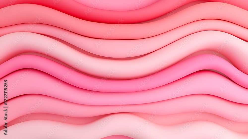 Poster abstract wave patterns in soft pink tones with smooth layers and curves for modern design projects