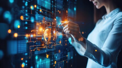 an image of a cybersecurity expert monitoring systems, showcasing innovation in protecting digital assets.