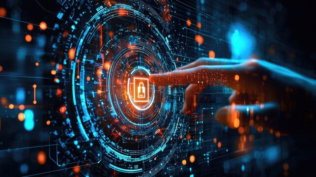 an image of a cybersecurity expert monitoring systems, showcasing innovation in protecting digital assets.