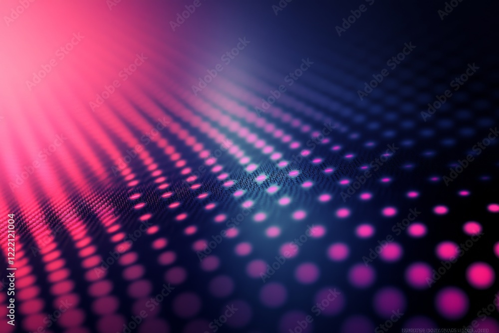 Poster This close-up showcases an abstract composition of red cyberspace elements, with glowing dots and woven lines, creating a striking effect against a dark backdrop