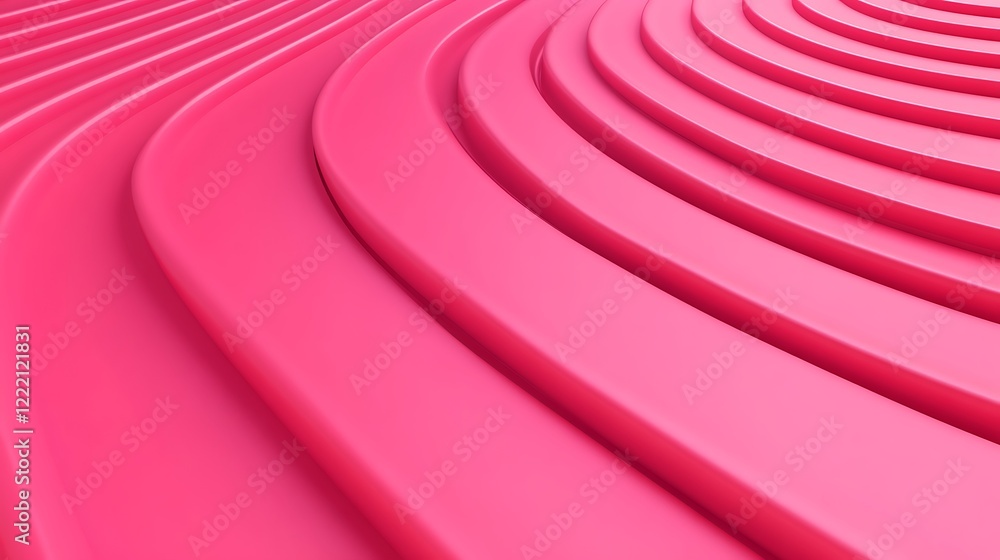 Poster abstract wavy pattern in vibrant pink tones creating a sense of depth and movement in a modern desig