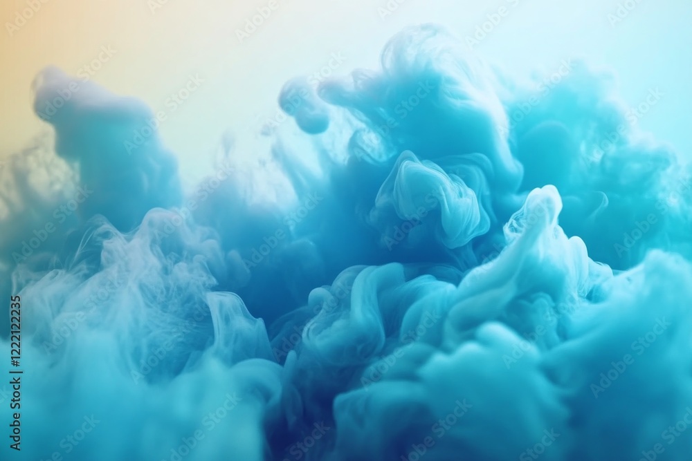 Poster Close-up of blue fluid textures displaying grungy liquid details, showcasing creativity and motion with ample space on the right for design elements