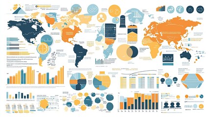 Naklejka premium an image of an infographic presenting insights into emerging markets and investment opportunities.
