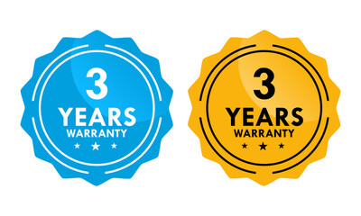 3 years and lifetime warranty label template illustration