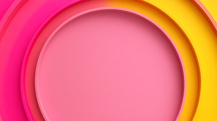 Colorful Abstract Background with Layers of Pink and Yellow Circular Shapes for Creative Design Projects