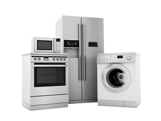 House appliances on transparent background.