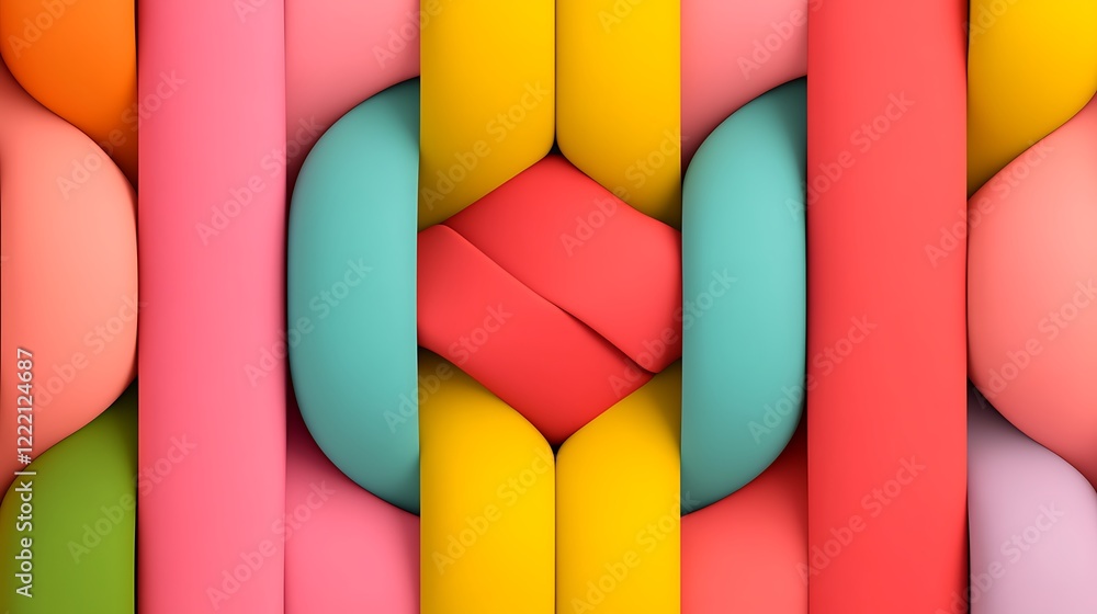 Poster colorful abstract pattern with curves and shapes in vibrant colors for modern design and background 