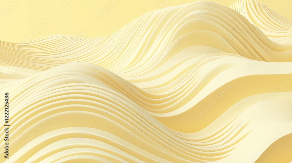 Poster matte yellow background with faint, curved wave patterns in slightly lighter tones.