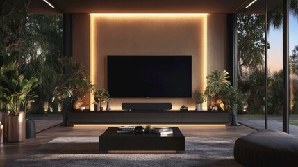 cozy living room with lighting