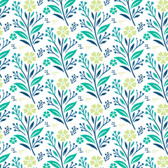 seamless floral pattern with elegant botanical motifs for textile fashion print and wallpaper design