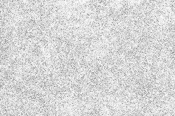 Distressed black texture. Paper old pattern. Dark grainy texture on white background. Dust overlay textured. Sand effect. Grain rough particles. Grunge noise design elements. Snow abstract backdrop. 