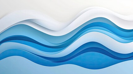 Obraz premium Wavy stripes in shades of blue and white forming a flowing, dynamic design.