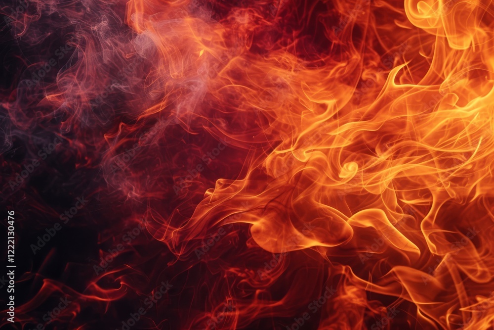 Aufkleber abstract flames swirl and dance against a dark background, creating an enthralling visual of movemen