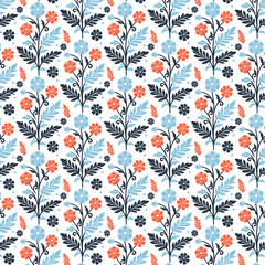 abstract seamless floral pattern with botanical wildflower motifs for textile fashion wallpaper and wrapping designs