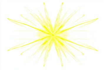 Bright Yellow Burst Abstract Art with Radiating Lines and Shapes