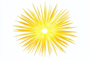 Bright Radiant Sunburst with Yellow Rays and Vibrant Energy Effect