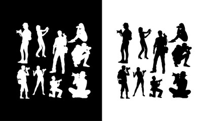 photographers silhouette black, photographers people silhouette illustration, vector, group of photographs, evolution, woman, business, dance, group, silhouettes, illustration,