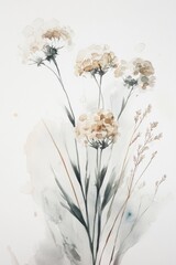 Delicate Watercolor Floral Artwork with Soft Pastel Tones and Texture
