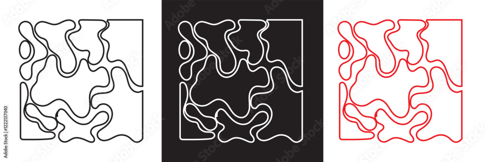 Poster abstract background with liquid bubble shapes. vector pattern design. isolated on white and black ba