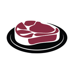 Cartoon raw meat steak, fresh burger patty beef steaks, raw meat semi inished products flat illustration.