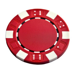Red poker chip transparent background gambling chips product studio setting close-up view casino concept