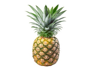 Fresh Ripe Pineapple Tropical Fruit Isolated on Black Background