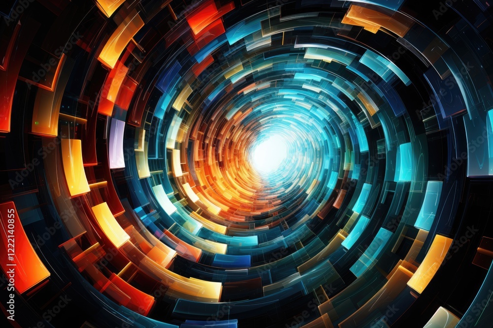 Aufkleber a vibrant vortex of shifting prismatic shapes radiates color and light, giving an impression of move