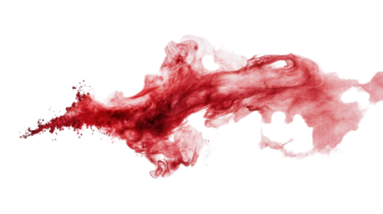 Red holi paint color powder on transparent background