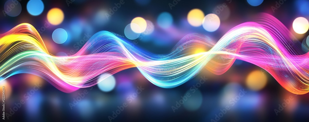 Poster dynamic colorful light trails abstract