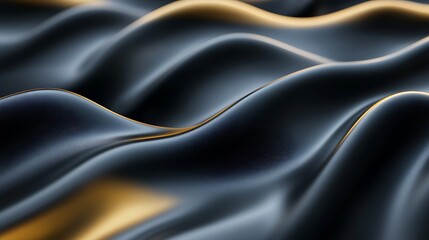 Elegant black and gold wavy fabric texture close-up for fashion, design, and artistic backgrounds