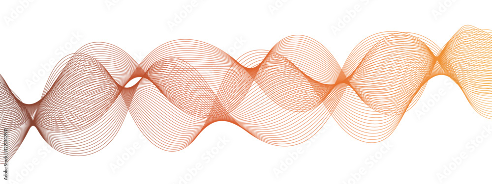 Aufkleber Abstract smooth flowing lines wave. Wave lines on transparent background. Technology, data science, geometric border pattern. Wave Swirl, frequency sound wave, twisted curve lines