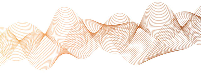 Abstract smooth flowing lines wave. Wave lines on transparent background. Technology, data science, geometric border pattern. Wave Swirl, frequency sound wave, twisted curve lines