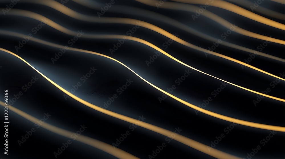 Poster elegant wavy patterns with golden highlights creating a modern abstract background for graphic desig