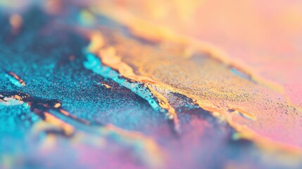 Fototapeta premium Intricate patterns of colors blend together, creating a stunning visual display reminiscent of a dreamlike landscape at twilight