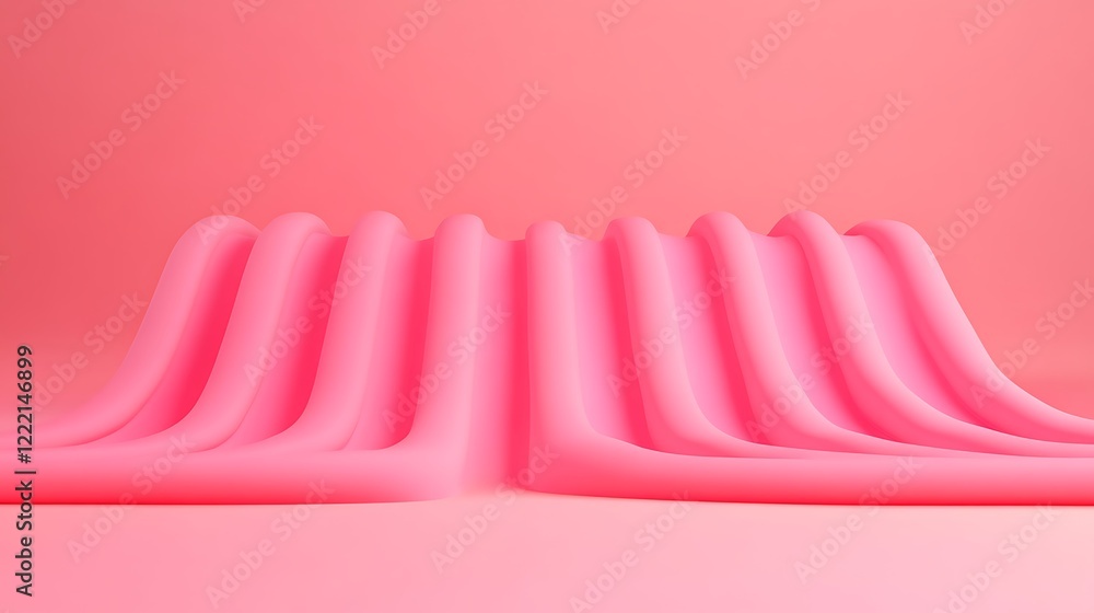 Poster fluid pink waves on soft surface create an abstract and playful background for creative projects and
