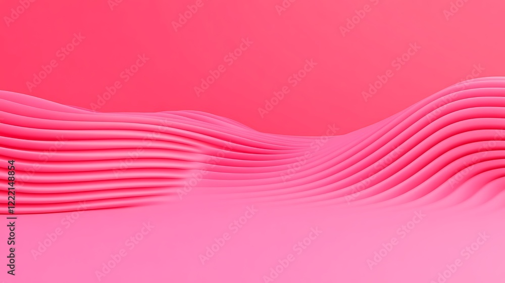 Poster pink abstract waves forming a smooth and flowing composition for vibrant design projects and backgro