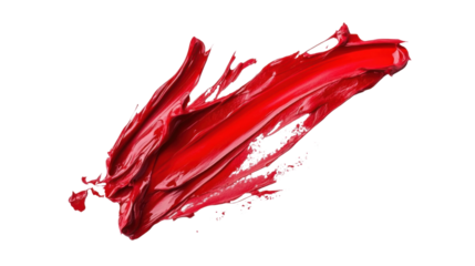 Red paint splash on transparent background 