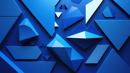 A cobalt blue backdrop with layered angular shapes in shades of blue, featuring clean lines and depth, creating a modern, futuristic look that evokes technology and innovation.