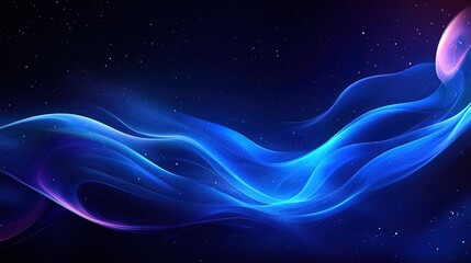 Glow in the dark blue light smoke background 