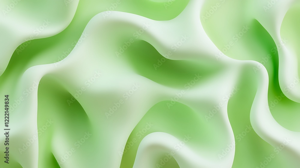 Poster smooth and flowing green textured background with gentle patterns and light reflection for creative 