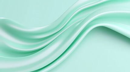 Obraz premium Smooth and Flowing Light Mint Green Fabric Background for Elegant Design and Modern Aesthetic in Artwork